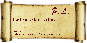 Podhorszky Lajos névjegykártya